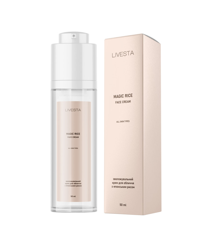 Зволожувальний крем для обличчя з японським рисом LIVESTA, 50 мл
