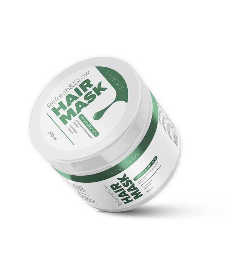 Маска для волосся Refresh&Grow з розмарином і ментолом LIVESTA, 300 мл