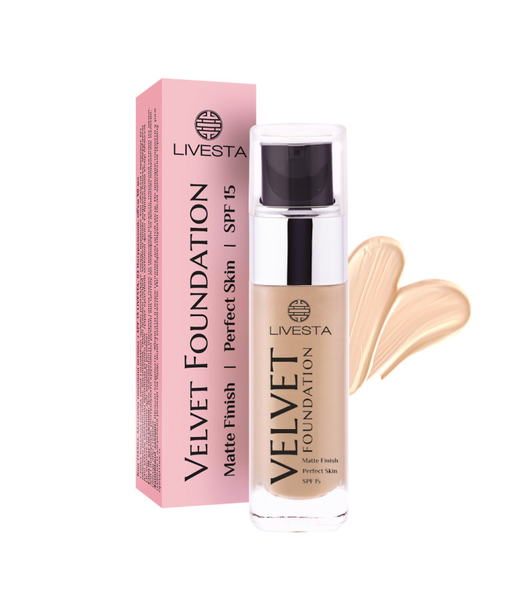Матуюча тональна основа LIVESTA, 01 Світла ваніль, 30 мл