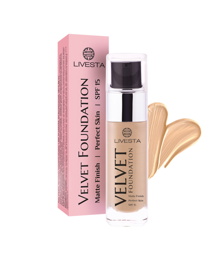 Матуюча тональна основа LIVESTA, 02 Натуральний, 30 мл