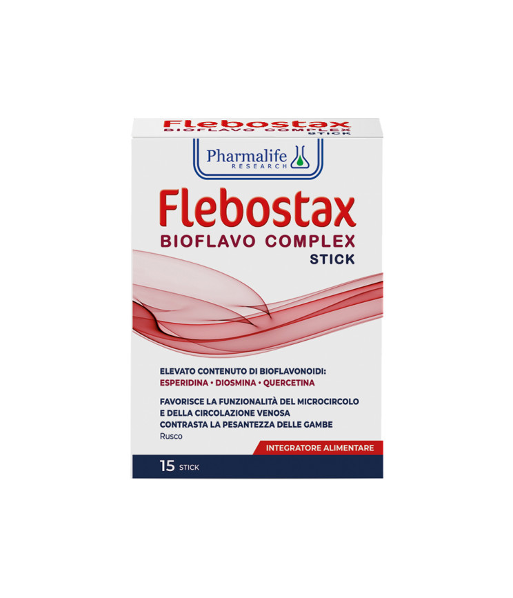 Дієтична добавка для покращення мікроциркуляції крові та лімфи Flebostax, 15 стіків по 4,5 г