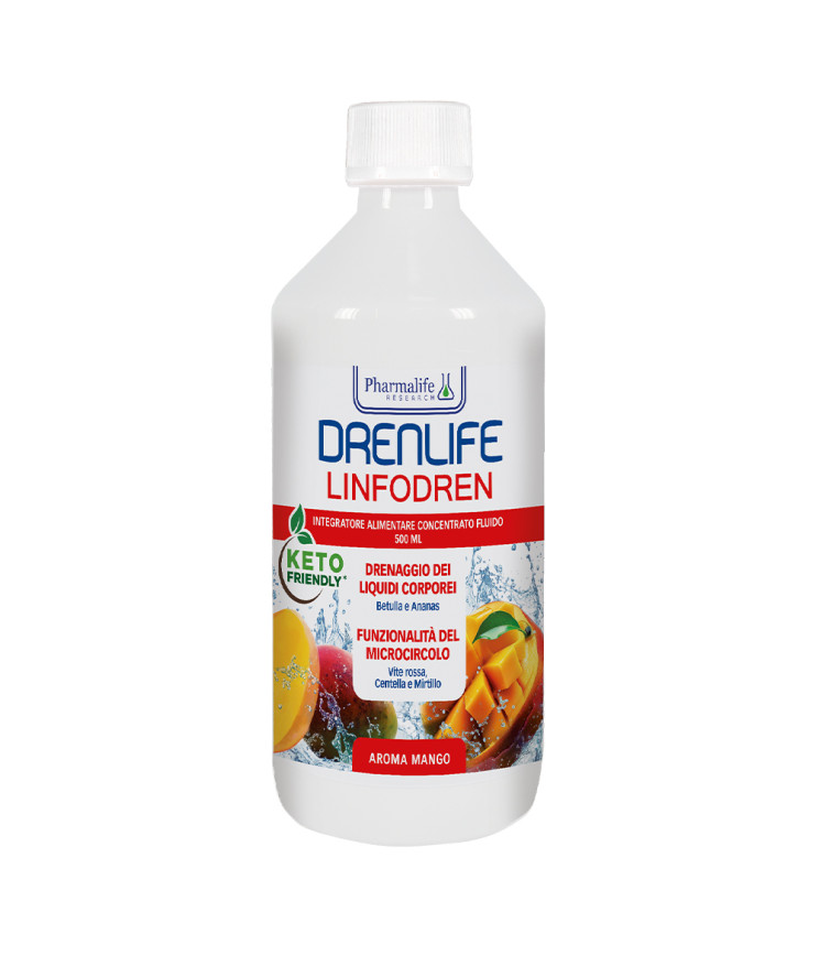 Дієтична добавка для покращення мікроциркуляції Drenlife Linfodren зі смаком манго, 500 мл