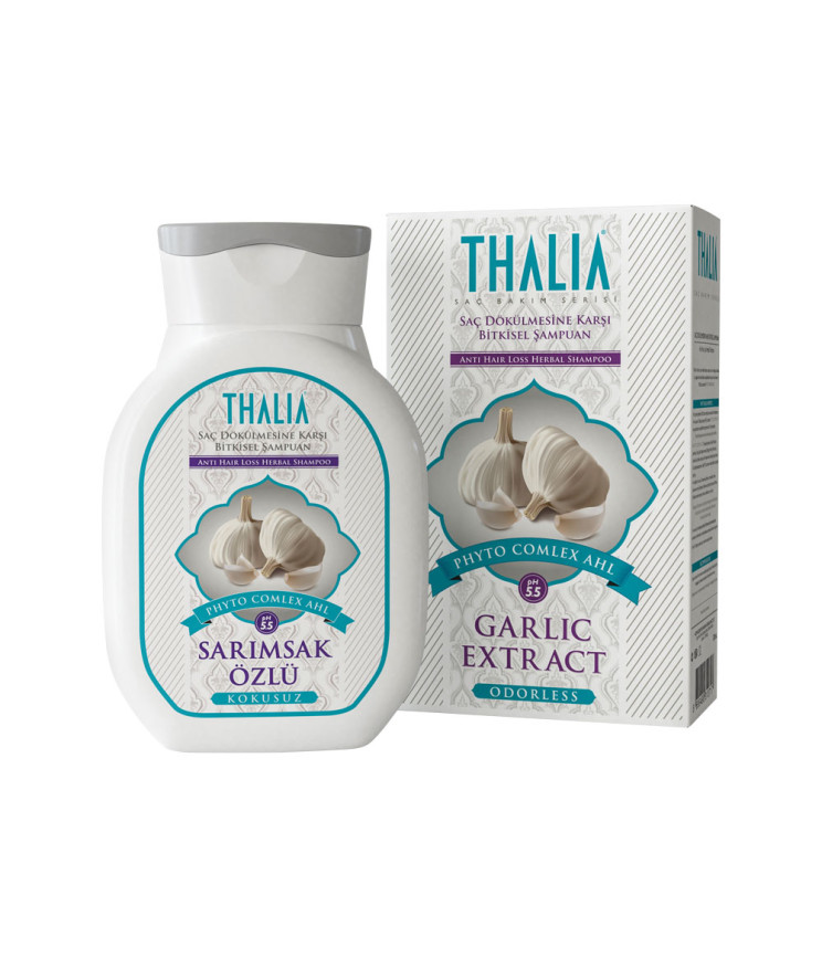 Шампунь проти випадіння волосся з фітокомплексом та часником THALIA, 300 мл