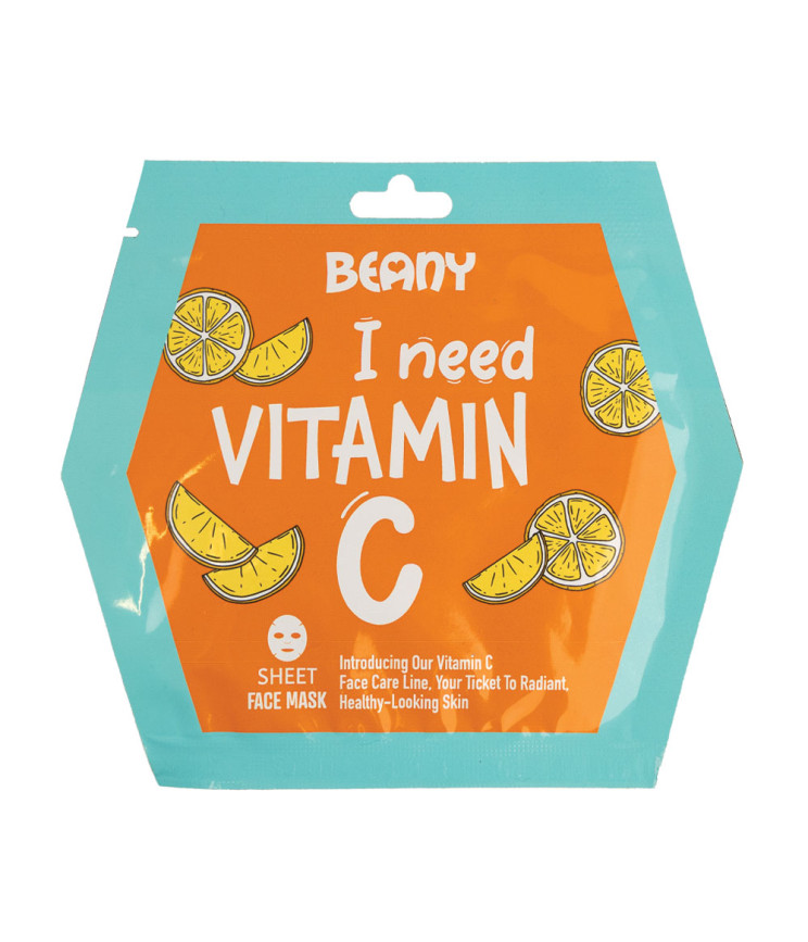 Освітлююча тканинна маска для обличчя з вітаміном С Beany, 15 мл