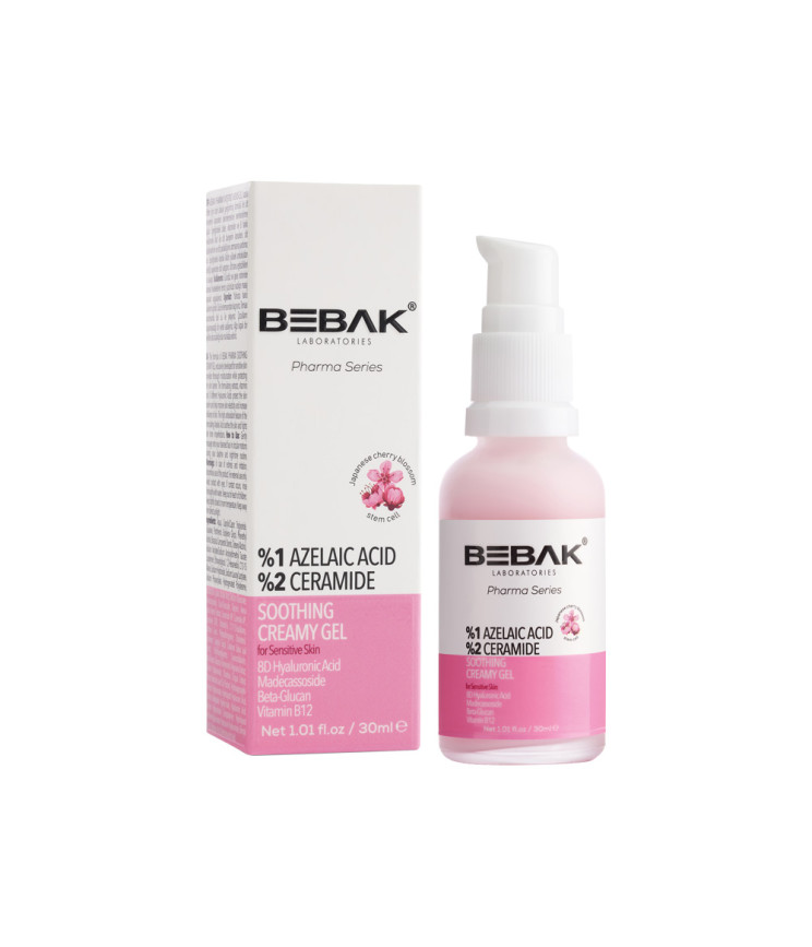 Заспокійливий крем-гель з азелаїновою кислотою для чутливої шкіри обличчя Bebak Pharma, 30 мл