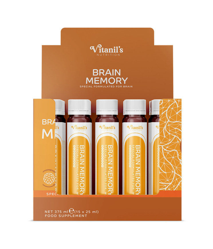 Дієтична добавка для покращення роботи мозку та пам'яті Vitanil's, 15 шт.х25 мл