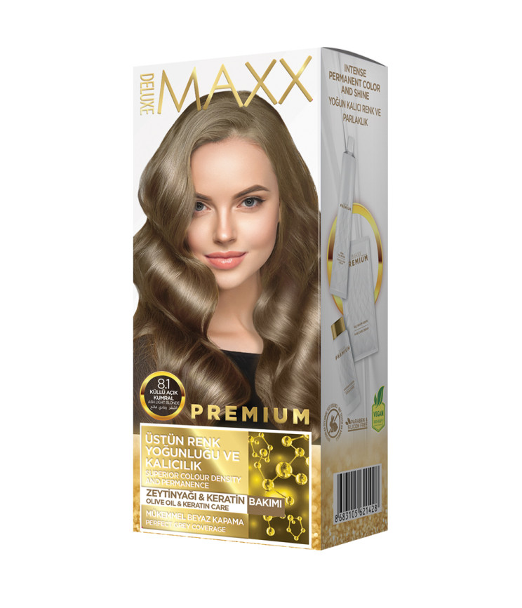 Фарба для волосся MAXX Deluxe 8.1 Попілястий світло-русий, 50 мл+50 мл+10 мл