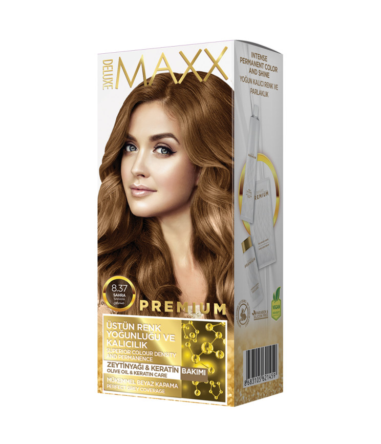 Фарба для волосся MAXX Deluxe 8.37 Пісочний, 50 мл+50 мл+10 мл