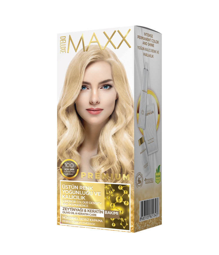 Фарба для волосся MAXX Deluxe 10.0 Світлий блонд, 50 мл+50 мл+10 мл
