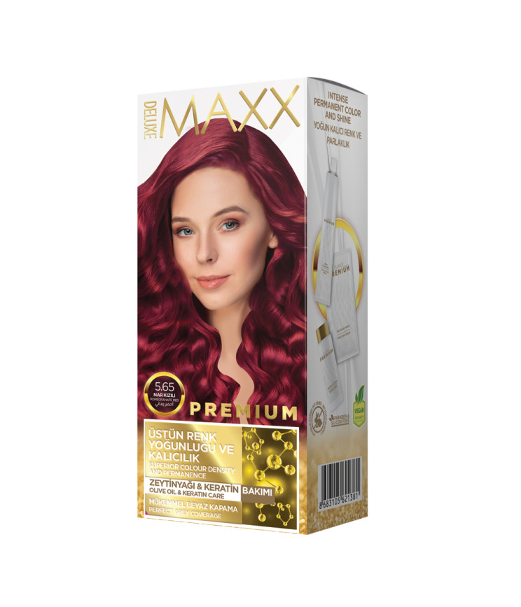 Фарба для волосся MAXX Deluxe 5.65 Гранатово-червоний, 50 мл+50 мл+10 мл