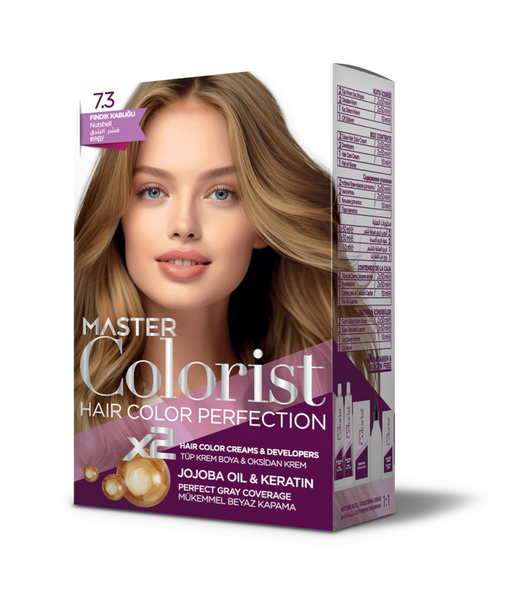 Фарба для волосся Master Colorist 7.3 Лісовий горіх, 2x50 мл+2x50 мл+10 мл