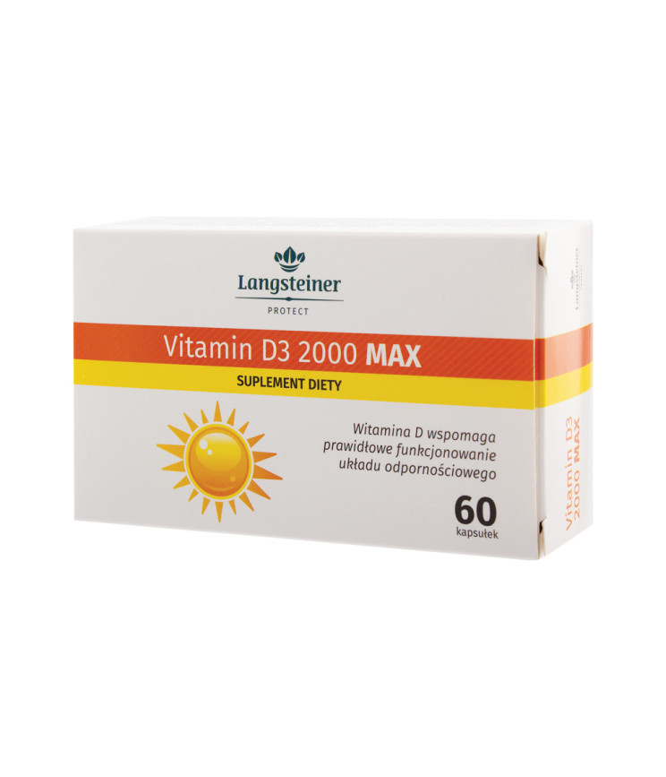 Дієтична Добавка Вітамін D3 2000 MAX Langsteiner, 60 капсул