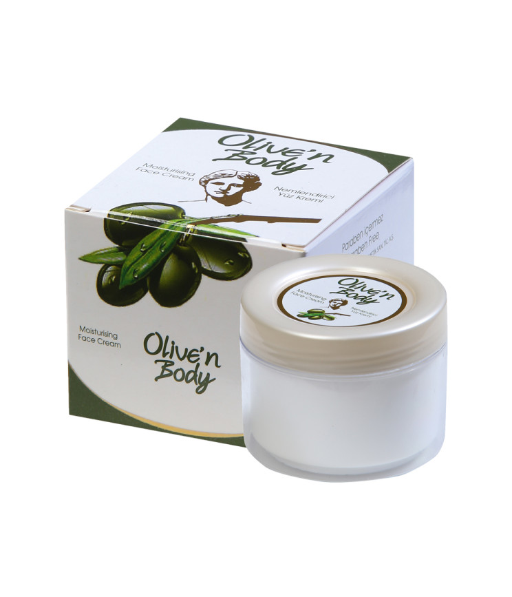 Зволожуючий крем для обличчя з екстрактом листя оливи та алое Olive’n Body, 100 мл