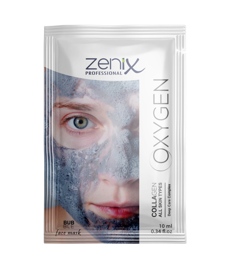 Киснева бульбашкова маска для обличчя з колагеном Zenix, 10 мл