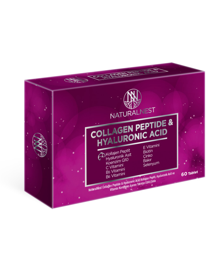 Дієтична добавка Колаген + гіалуронова кислота NATURALNEST, 60 таб.