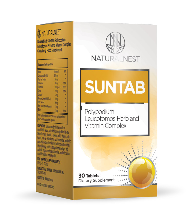 Дієтична добавка для захисту шкіри від сонця «Suntab» NATURALNEST, 30 таблеток